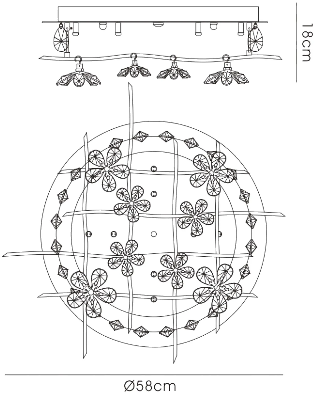 Aviance Crystal Ceiling Lights Diyas Flush Crystal Fittings Aviance Crystal Ceiling Lights Diyas Flush Crystal Fittings